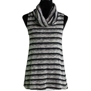 Dolan Left Coast Collection Women's Cowl Neck Sleeveless Striped Knit Sweater